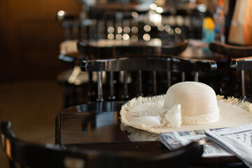 hat on the table, vacation, relax time