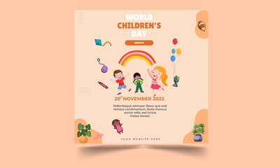 Fototapeta premium world children day social media template design