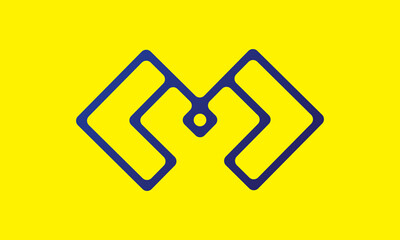 cool tech M alphabet logo