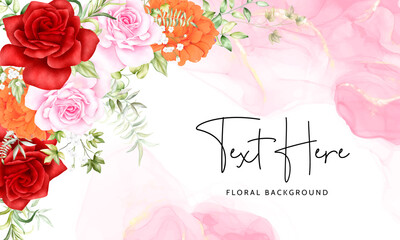 beautiful watercolor blooming floral background