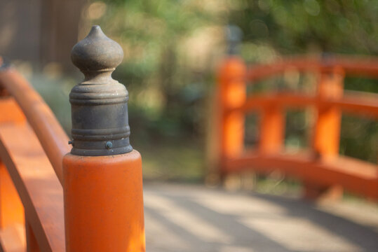 Mast of a traditional Japanese bridge
