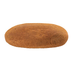 Isolated fresh baked loaf of peasant bread on white background