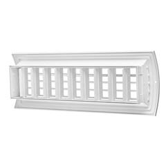 Ventilation grille for cooling and supplying fresh air to the premises. Isolated on a white background. Ventilation of kitchen, bathroom, apartment, office, bar, restaurant, warehouse.