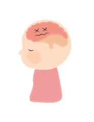 脳に問題が起こっているイラスト