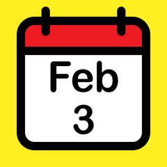Calendar icon third February