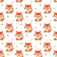 Seamless pattern squirrel on white background. vector illustration.