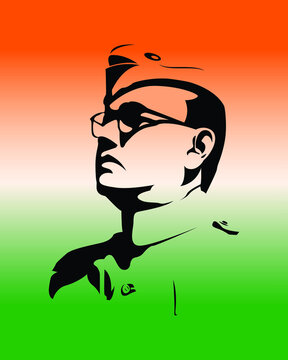 Nethaji Subash Chandra Bose portrait. Indian freedom fighter vector. Stock  Vector | Adobe Stock