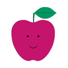 Cute, funny cartoon apple character.