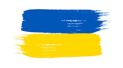 Obraz premium Ukrainian national flag in grunge style