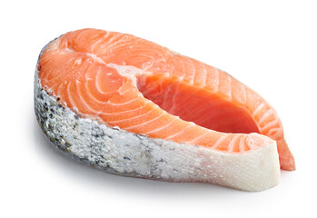 fresh raw salmon steak