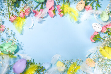 Easter spring flatlay background