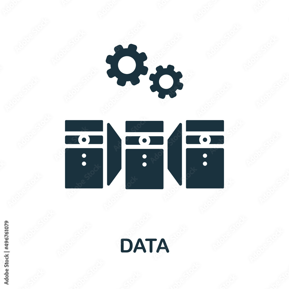 Poster data icon. monochrome simple data icon for templates, web design and infographics
