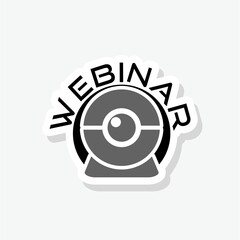 Online webinar sticker icon isolated on white background
