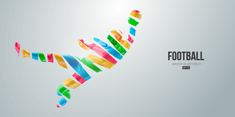 Abstract silhouette of a NFL american football player man in action isolated white background. Vector illustration