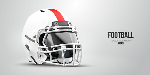 Realistic silhouette of a NFL american football helmet man in action isolated white background. Vector illustration