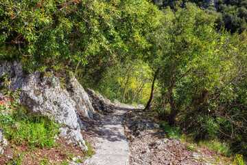 Fototapeta na wymiar Nietzsche Path Coastal Trail In France