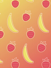 Strawberry and banana pattern
