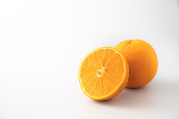 navel orange on white background isolate