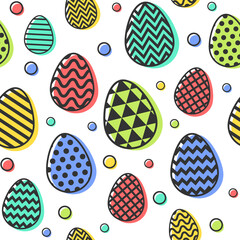 Concept of an Easter pattern with colourful eggs. Wallpaper concept. Vector