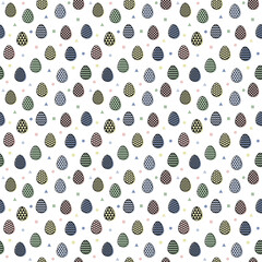 Easter pattern with colourful eggs. Vector