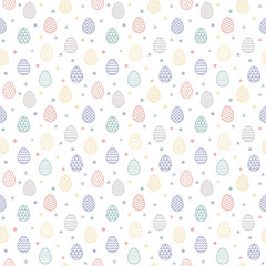 Colourful Easter pattern with decorative eggs. Wrapping paper concept. Vector