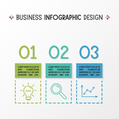 Colourful infographic with business elements. Vector