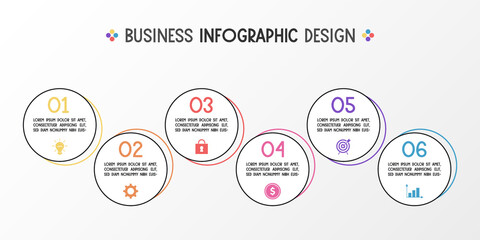 Colourful inforgraph with business icons. Vector