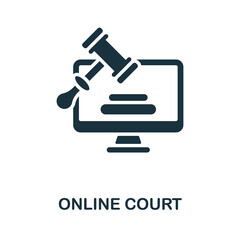 Online Court icon. Monochrome simple Online Court icon for templates, web design and infographics