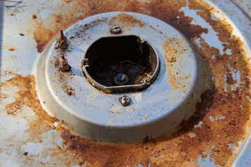 dirty gas burner,old gas burner with dirty soot