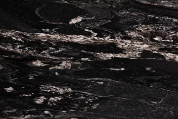 Fotobehang Unique Cosmic Black - granite background, texture in strict dark tone for your creative design work. © Dmytro Synelnychenko