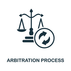 Arbitration Process icon. Monochrome simple Arbitration Process icon for templates, web design and infographics