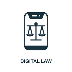 Digital Law icon. Monochrome simple Digital Law icon for templates, web design and infographics