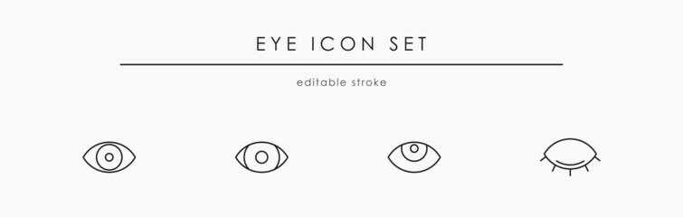 Eye icon collection. Vector open and closed eye symbols set
