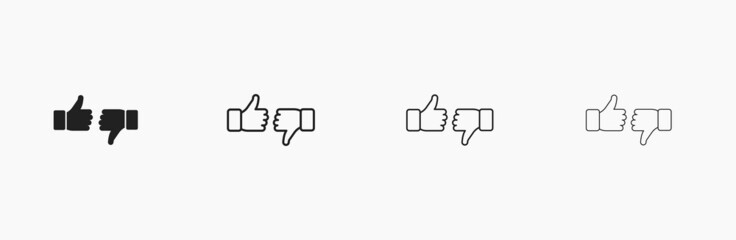 Like and dislike vector icon for feedback and web