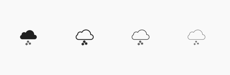 Cloud with snowflakes icons for snowfall vector illustration