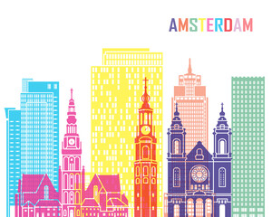 Obraz na płótnie Canvas Amsterdam_V2 skyline pop