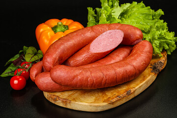 Natural meat sausages with minced meat