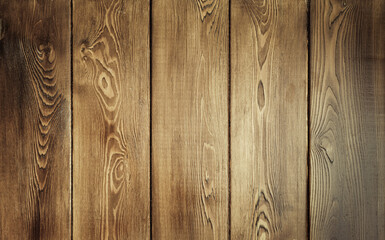 Obraz premium Old brown wooden background from dark natural wood in grunge style.