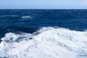 Heavy waves at sea on a cruise