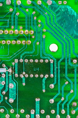 Electronic motherboard, isometric processor microchip