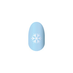 Nail manicure with snowflake on polish realistic vector illustration isolated.