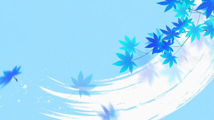 Cool oriental background material using maple leaves