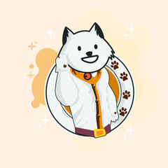 cute cat in salt bae style illustration 