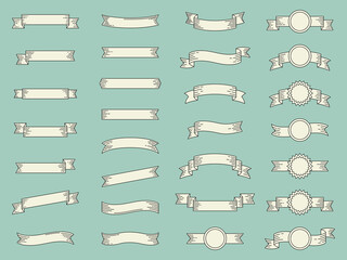 Vector illustration set of vintage ribbons.
