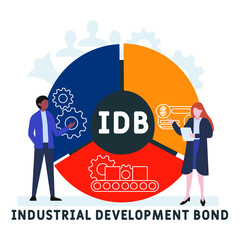 IDB - Industrial Development Bond acronym. business concept background.  vector illustration concept with keywords and icons. lettering illustration with icons for web banner, flyer, landing pag