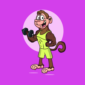 cute bodybuilder monkey 