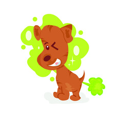 Obraz na płótnie Canvas cute dog farting vector illustration 