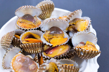 Steamed blanched clams with seafood sauce,Thai Food