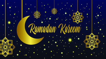 Obraz na płótnie Canvas Crescent Islamic with mosque for Ramadan Kareem and eid mubarak. Golden Half Moon pattern,background.vector illustration