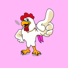 crazy cock  vector illustration 